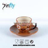 Hot Selling Hand-painted Ceramic Tea Coffee Cup and Saucer Wholesale thumbnail-3