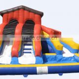 7mWx5.5mDx4mH inflatable water slide with pool inflatable water park with twin double slides with pool