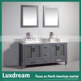 Luxury Wooden Bathroom Vanity With Double Resin Wash Sinks