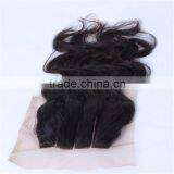 6A Virgin Peruvian Silk Base Closure Body Wave,4x4 Silk Lace Closure,Cheap Free/Middle/3 Part Silk Base Closure thumbnail-1