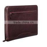 Boshiho Dark Brown Crazy Horse Cowhide Leather Portfolio Folder thumbnail-5