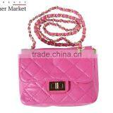 Quilted Leather Bag "Be Exclusive" With Single Handle and Cha Bag Handbags Italian Bags Genuine Leather Florence Leather Fashion thumbnail-5