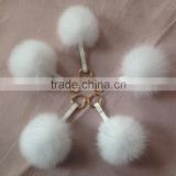 10CM fluffy fox fur pom pom ball keychain
