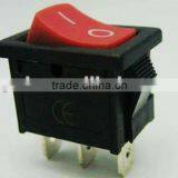 3 ways rectangle red lighted rocker switch