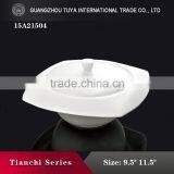 Square Design Special Style Pure White Ceramic Dinner Set thumbnail-6