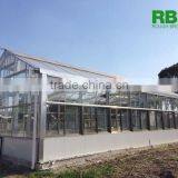 Aluminum Frame Glass Greenhouse PC Greenhouse With Aluminum Structure Single Span With Automatic Ventilation Greenhouse thumbnail-2