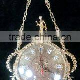 Excellent Silver Plated Copper Wall Clock, Decorative Wall Hanging Pendulum Clock thumbnail-4