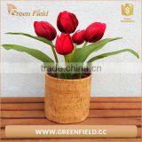 Cork Leather Storage Basket Fabric Rustic Style Organizer Flower Storage Bag thumbnail-1