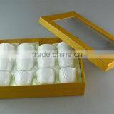 White ceramic tea cup with unique embossing and golden line for wholesale 12 pcs per set,with color box.good quality