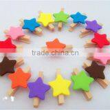2017 Wooden Mini Wooden Clothespin Star Shaped Clothes Pegs Kids Craft Party Favor Made in China