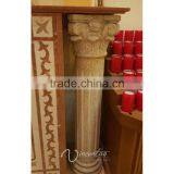Yellow Decoration Column Stone Roman Pillars for Sale