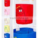 Japanese-style Home Colorful Oxford Cloth Storage Bag With Natural Wood Stick ,sundries Hanging Bag Cute Storage Bag thumbnail-5