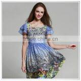 Customized 2014 Top Quality New Design Digital Printing 100% Silk Dresses thumbnail-1