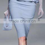 2016 New Fashion Formal 2 Pieces Set Long Sleeve Tops Wrap Skirts for Office Ladies thumbnail-4