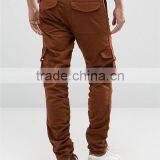 Custom OEM 100% Cotton Twill Breathable Taped Sides Concealed Fly Functional Cargo Pockets Plum Men's Pants thumbnail-2