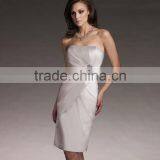 2 Pieces Long Sleeve Satin Knee Length White Beading Evening Dress thumbnail-2