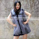 CX-G-B-61 Women Waistcoats Zipper Fur Vest Without Hood Real Fox Fur Vest thumbnail-6