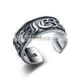 Fashion Cool Retro Punk JEWELRY Open Ring Sterling Silver for Men Wholesale thumbnail-1