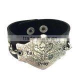 Personalized Leather Words Bracelet,custom Words Carved Bracelet,gift Friendship Wristbands thumbnail-1
