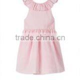High Quality Children Frocks Designs Pink Sleeveless Ruffle Backless Clothing for Girls Party Dresses thumbnail-2