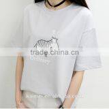 2017 OEM Anti-Wrinkle Unique Design Amazing Quality Hot-selling Best Choice Short Sleeve Casual 3D T-shirt Women thumbnail-1
