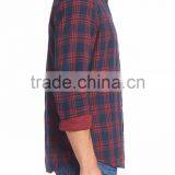 Classic Contrasting Plaid Stand Collar Men's Party T-shirt thumbnail-3