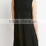 Pure Color Contracted Large Pendulum Sleeveless Dresses thumbnail-2