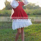 the Latest Style Wholesale Girls Boutique Dresses Red Lace Dress thumbnail-1