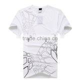 Blue White Short Sleeve Blank T-shirt Custom T Shirt Printing Silk Screen thumbnail-2
