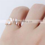 White Copper Open Rings Rose Gold Leaf thumbnail-1