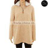 Factory Wholesale Women Sherpa Fleece 1/4 Zip Pullover thumbnail-5