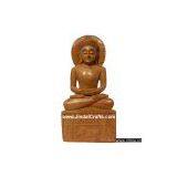 Wood Sculpture Meditating Buddha India Buddhist Art thumbnail-1