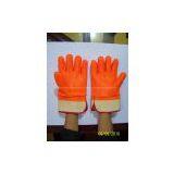 Fluorescent Single Dipped PVC Glove, Foam Insulated Liner, Smooth Finish,Safety Cuff thumbnail-1
