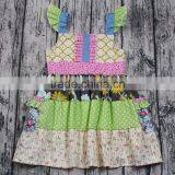 2017 New Designs Flutter Sleeve Patchwork Kids Casual Dresses Baby Girl Dresses thumbnail-1