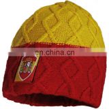 Knitted Hat with embroidery woven patch