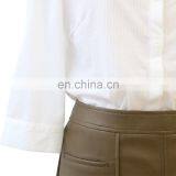 Hot Sale Spring and Autumn Cheap Ladies PU Leather Skirt With Two Pocket thumbnail-4