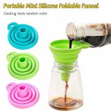 Kitchen Protable Mini Silicone Gel Foldable Collapsible Style Funnel Hopper Cooking Tools Accessories Gadgets