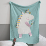 Wholesale 100% Cotton Baby Children Knitted Cotton Blanket thumbnail-2
