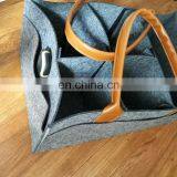 High Quality Baby Nursery Storage Bin Felt Diaper Caddy Organizer With Leather Handles thumbnail-4