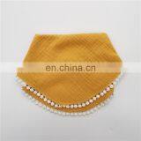 Adjustable 0-6m Lace Trim Muslin Organic Cotton Baby Bibs thumbnail-3