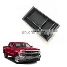 Interior Accessories Parts Silicone Armrest Rest Storage Box Center Control Console Organizer Tray For Chevrolet Silverado 14-18