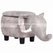 Animal Elephant Shaped Kids Storage Stool for Living Room Furniture