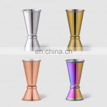 Creation Custom Various Capacity Colors Logo Ring Double Wine Cocktail Barware Jiggers Stainless Steel Measure Measuring Cup