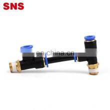 SNS SPD Series Pneumatic One Touch T Type 3 Way Joint Male Triple Branch Run Tee Plastic Quick Fitting Air Hose Tube t Connector thumbnail-4