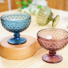 Wholesale Pink Blue Grey Green Colored Ice Cream Cup Glass thumbnail-3