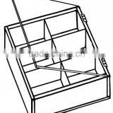 6 Compartments Sectional Square Acrylic Tray With Hinge Cover thumbnail-1