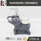 Hot Sale New Design Glazed Grey Color Elephone Ceramic Soap Dispenser Supplier's Choice thumbnail-1