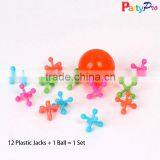 Cute Color and Size Crazy Plastic Bounce Toy Ball 12 Jacks & Ball Set thumbnail-1