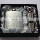 High Quality 7oz Stainless Steel Hip Flask Gift Set