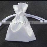 Satin Drawstring Bag White